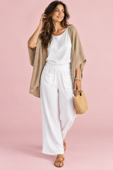 Lässiger Cardigan in Khaki mit offenem Vorderteil