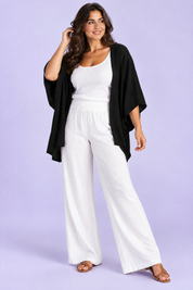 Gilet noir décontracté ouvert | Porté sur une autre silhouette | Lounelle Paris