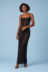 Schwarzes figurbetontes Spitzenkleid