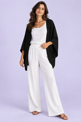 Lässiger Cardigan in Schwarz mit offenem Vorderteil