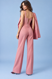 Ensemble tailleur trois pièces rose à corset | Vue de dos | Lounelle Paris