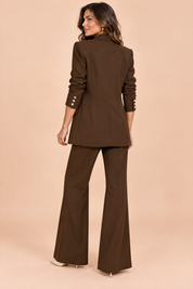 Ensemble tailleur marron foncé croisé | Vue de dos | Lounelle Paris