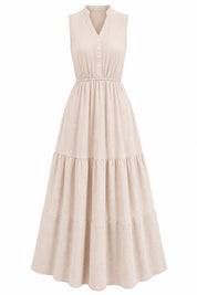 Robe abricot col V à volants | Lounelle Paris