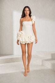 Robe bustier asymétrique volantée | Lounelle Paris