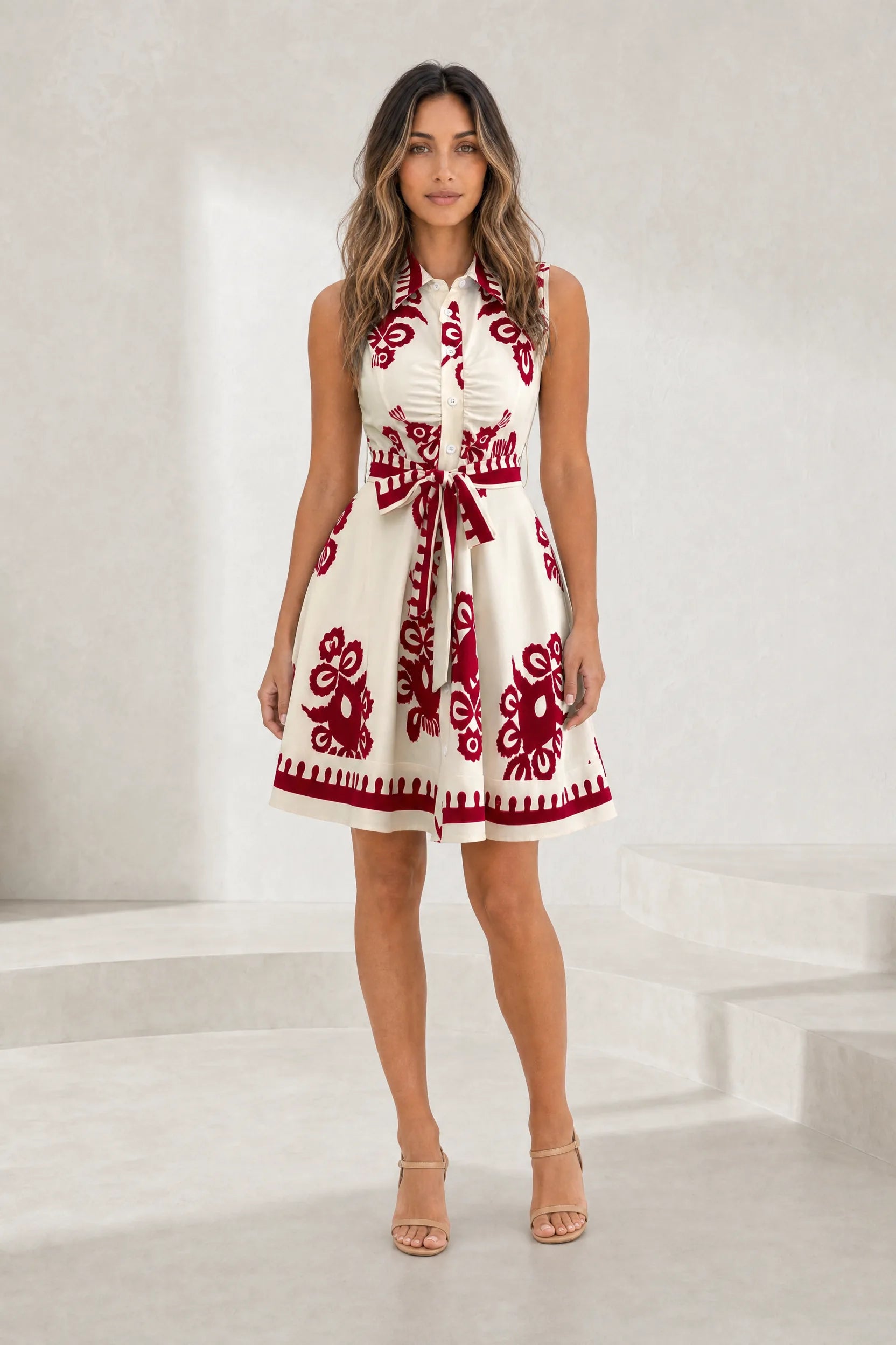Robe col chemise ceinturée | Lounelle Paris