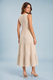 Robe col V à volants | Vue de dos | Lounelle Paris