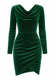 Robe en velours col drapé | Lounelle Paris