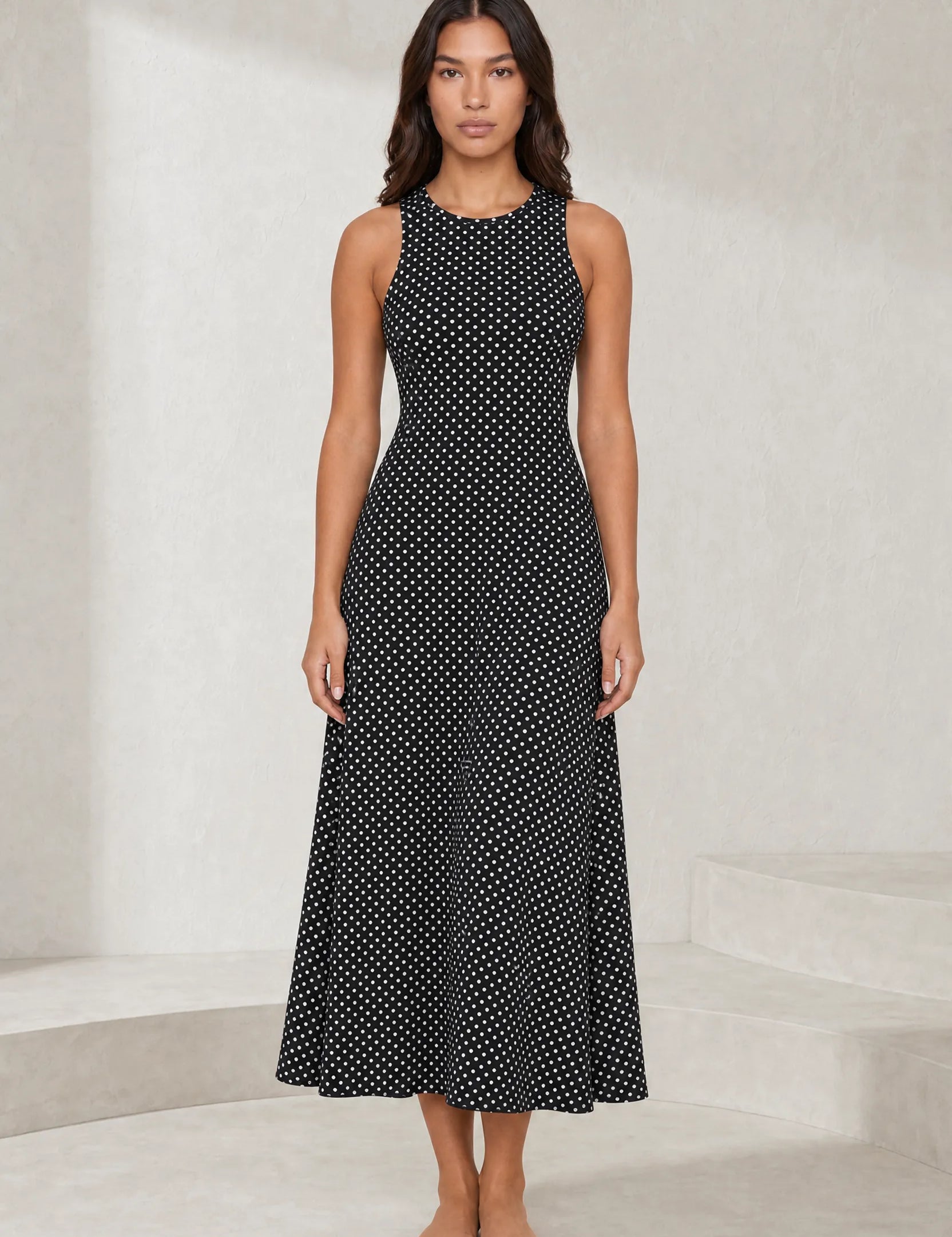 Robe longue à pois dos nu | Lounelle Paris