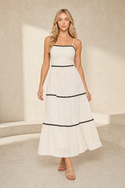 Robe longue abricot bretelles dos noué | Lounelle Paris