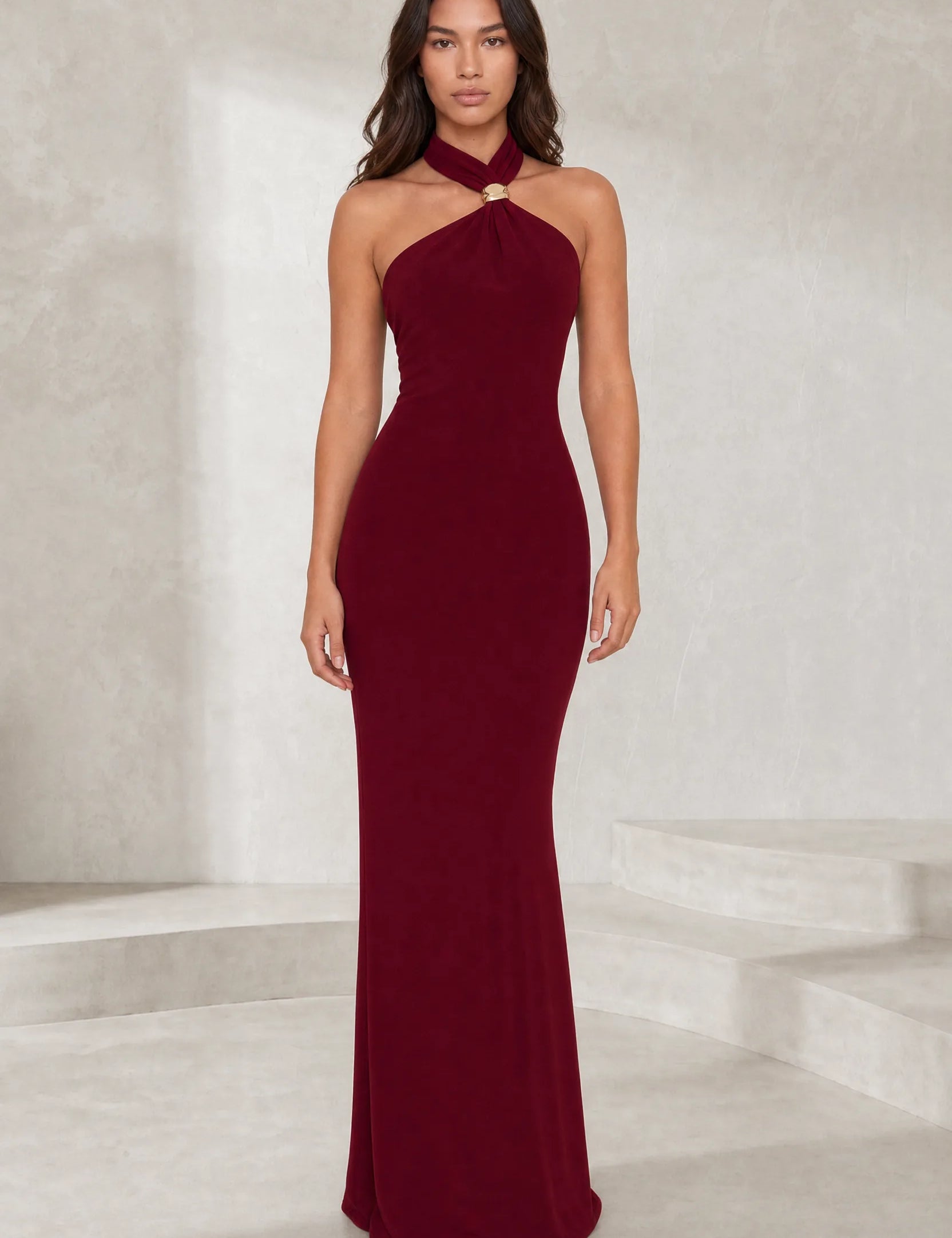 Robe longue ajustée col licou | Lounelle Paris