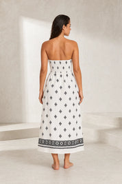 Robe longue blanche bandeau dos nu | Lounelle Paris