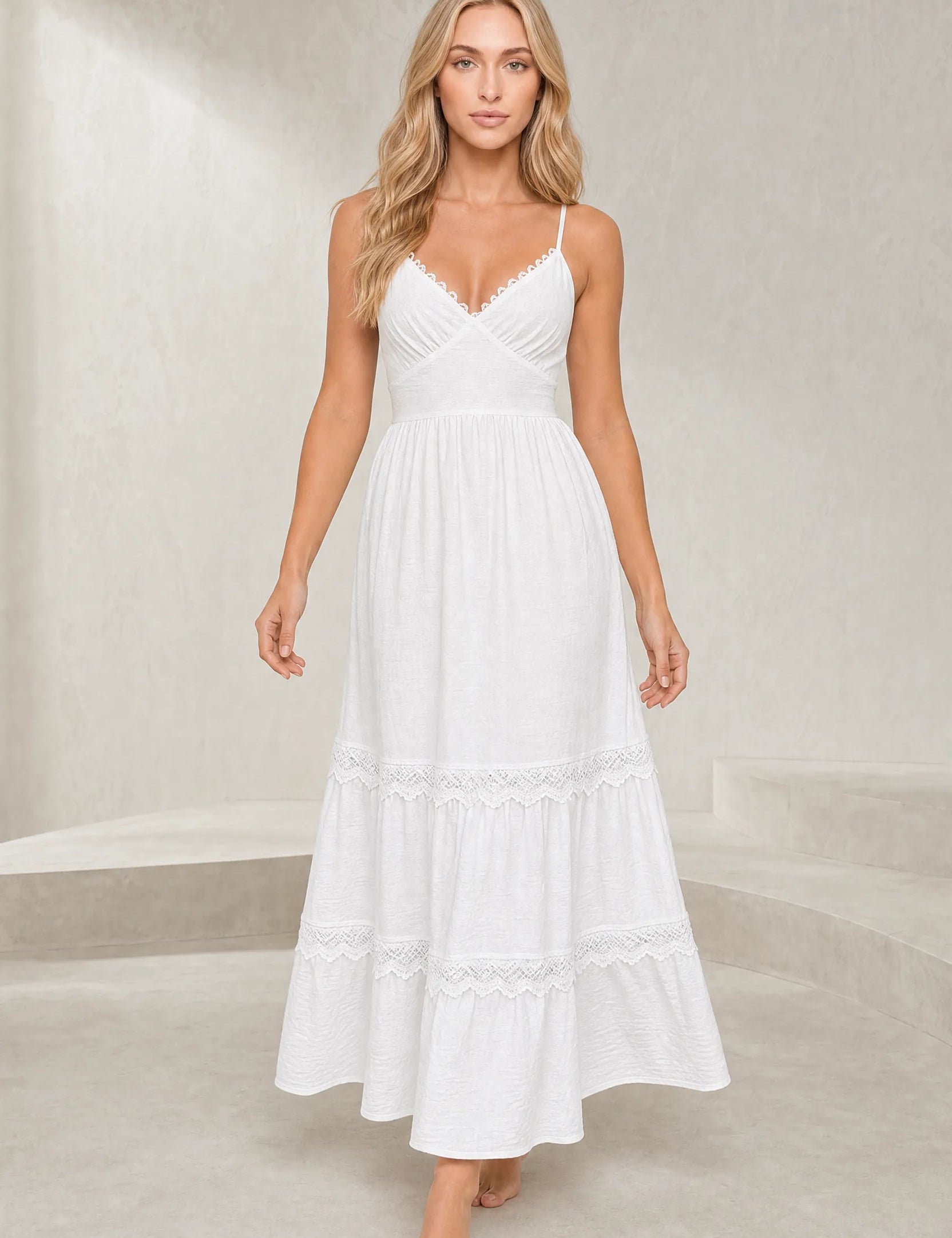 Robe longue blanche dos nu | Lounelle Paris