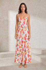 Robe longue bleue à bretelles | Lounelle Paris