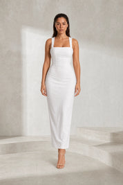 Robe longue col carré ajustée | Lounelle Paris