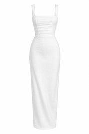 Robe longue col carré ajustée | Lounelle Paris