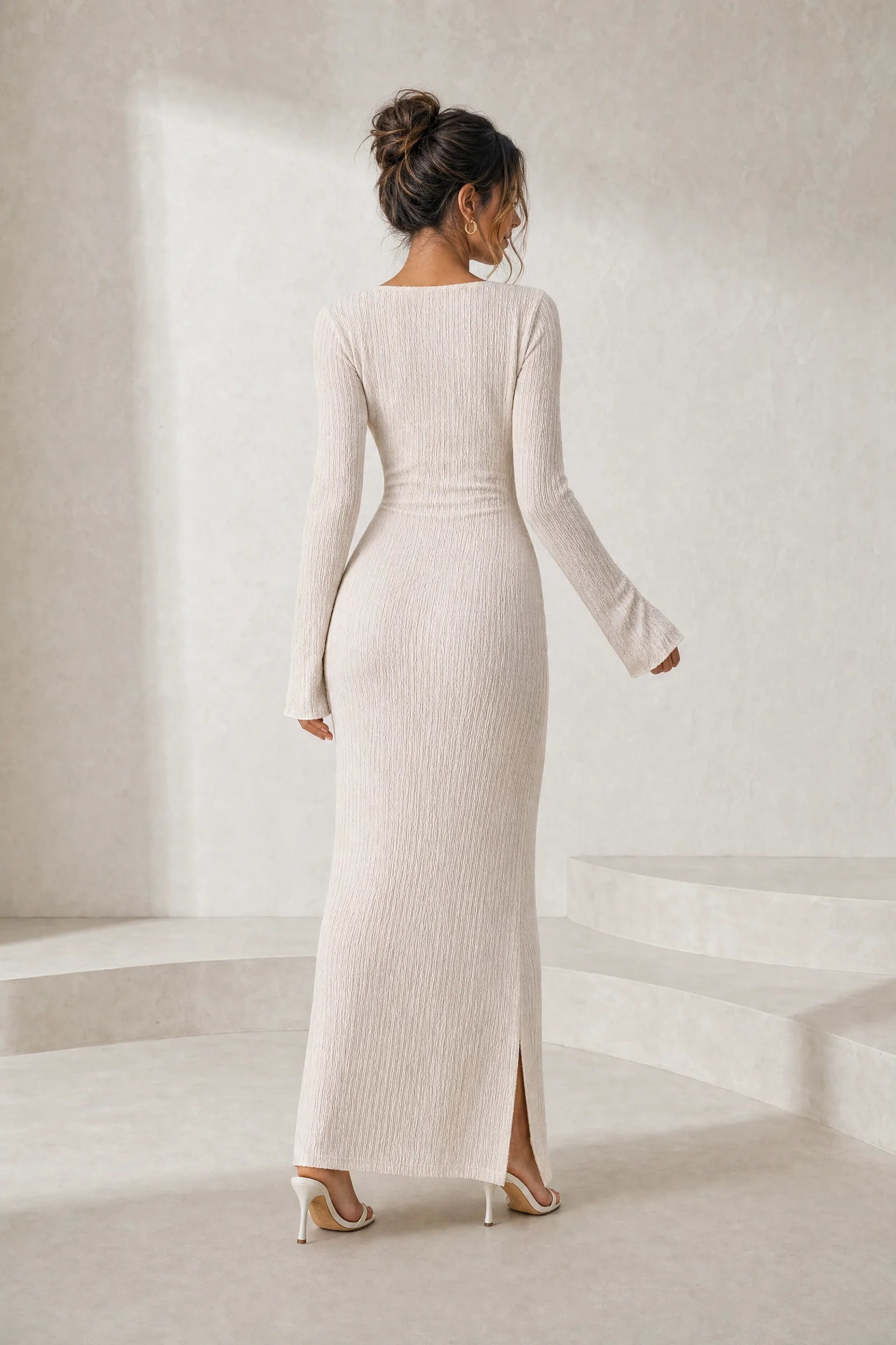 Robe longue col carré fendue | Lounelle Paris