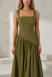 Robe longue col halter à lacets | Lounelle Paris