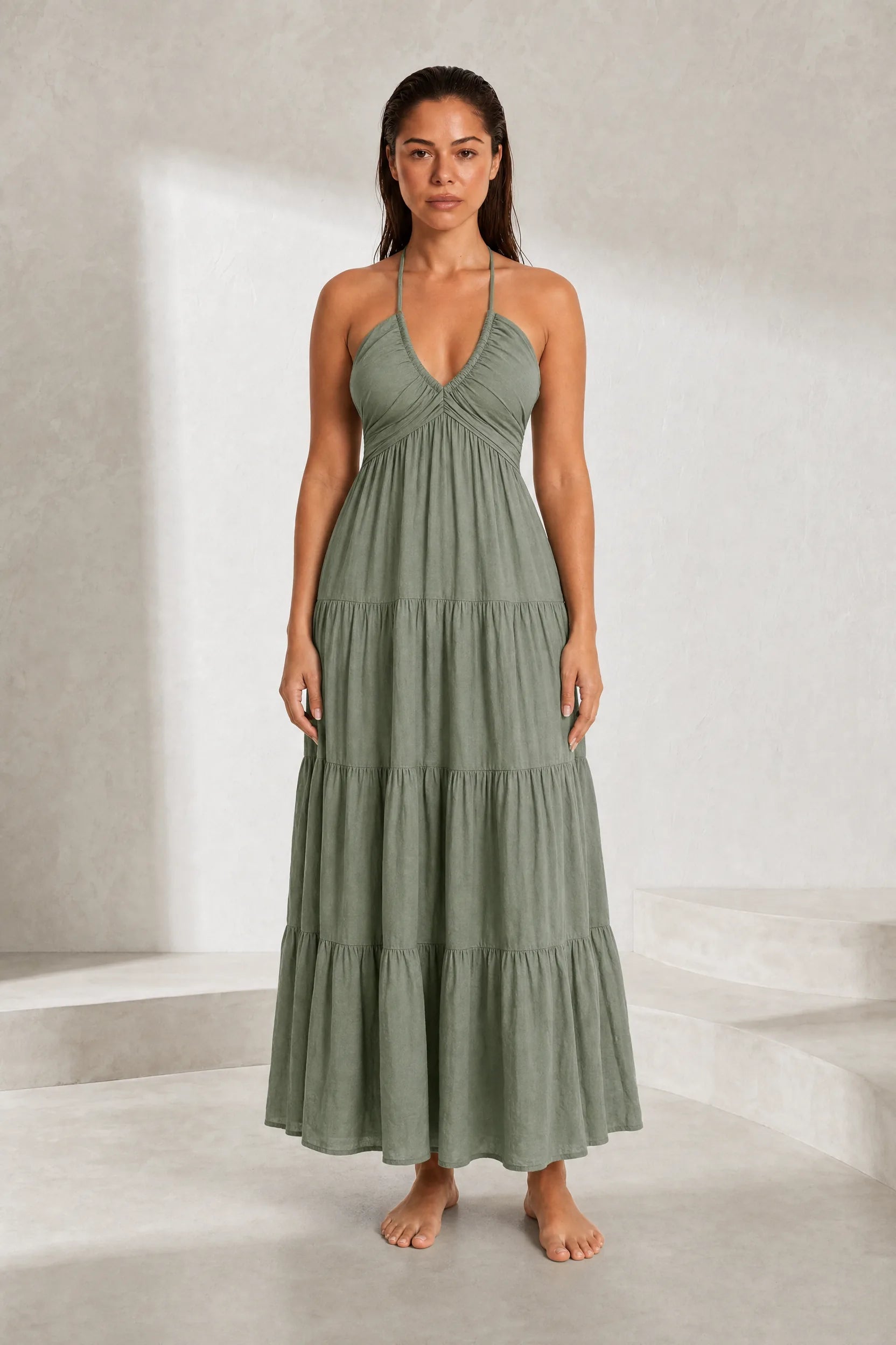 Robe longue col halter dos nu | Lounelle Paris