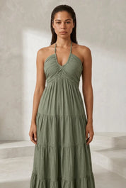 Robe longue col halter dos nu | Lounelle Paris