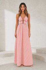 Robe longue col licou dos nu