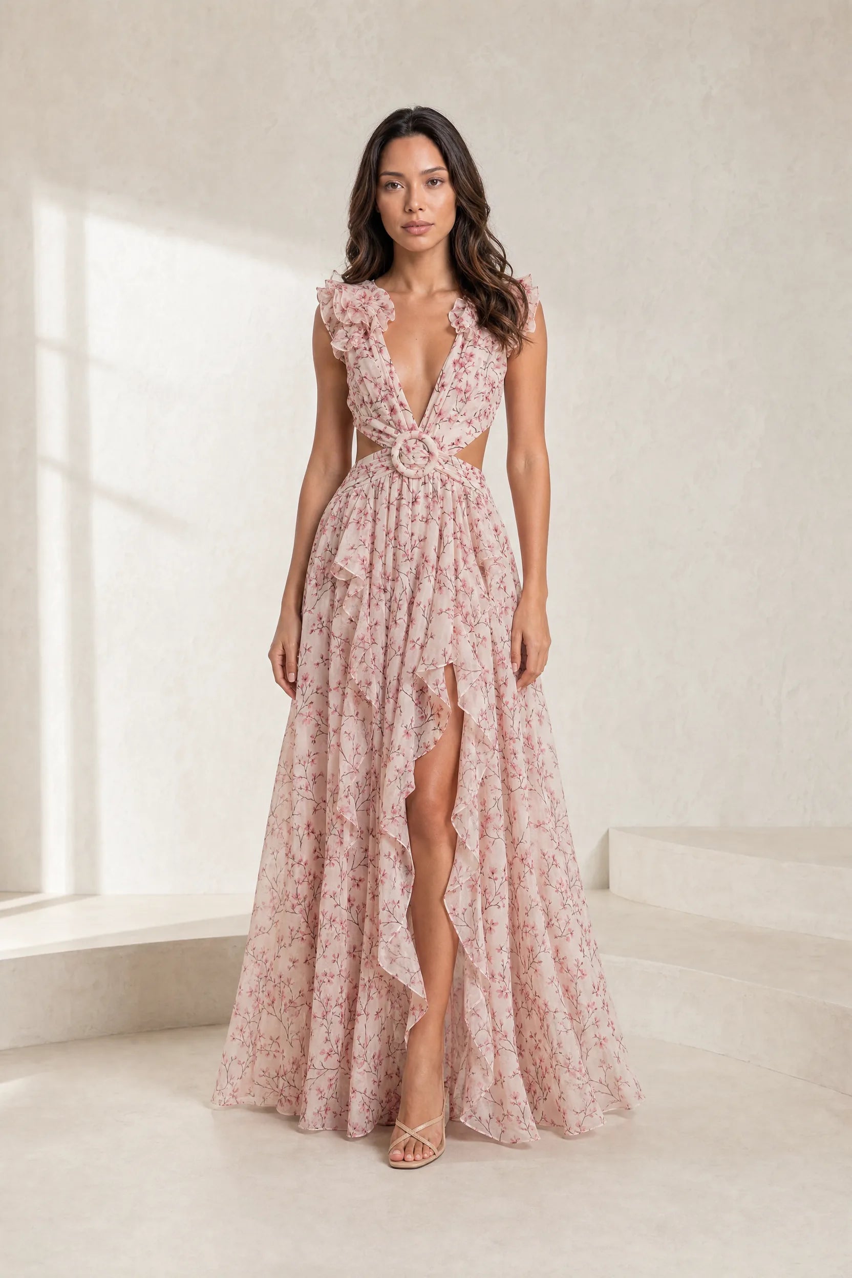 Robe longue fleurie dos nu | Lounelle Paris