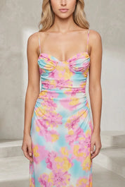 Robe longue florale fines bretelles | Lounelle Paris
