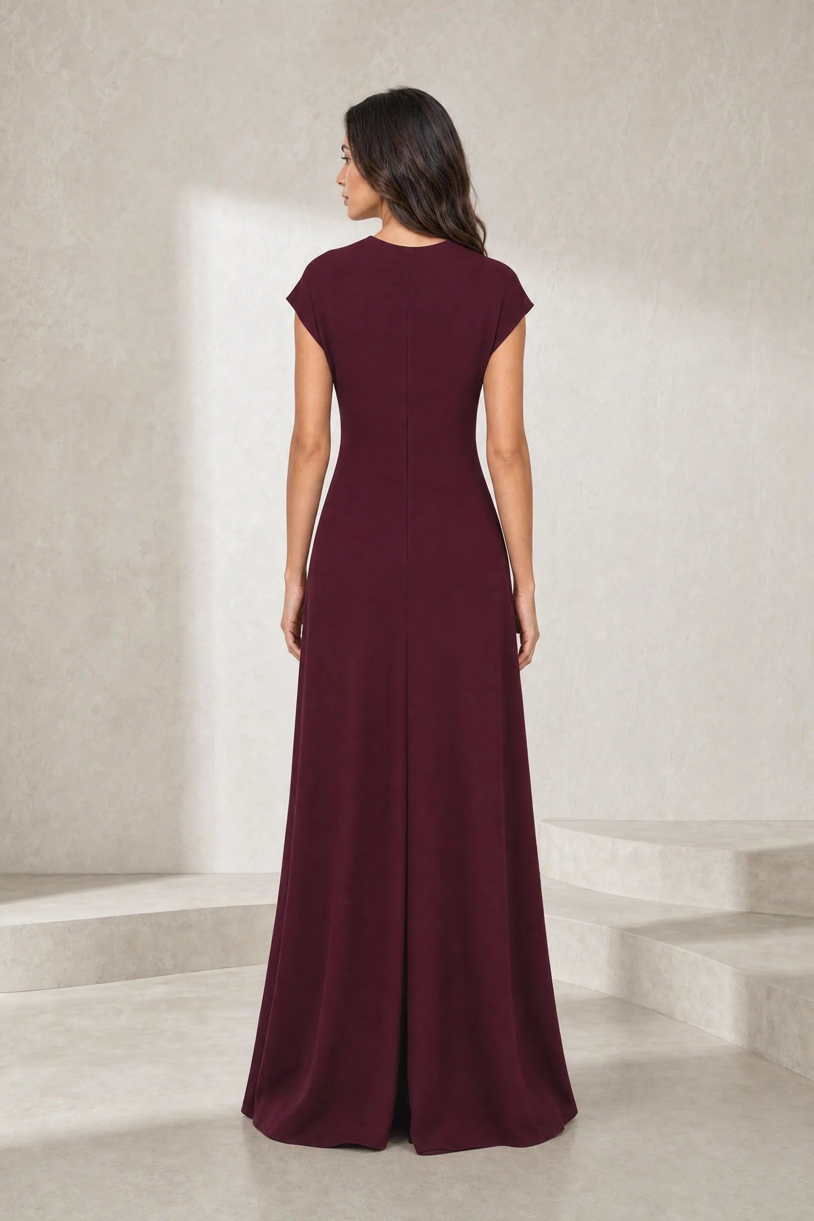 Robe longue fluide col drapé | Lounelle Paris