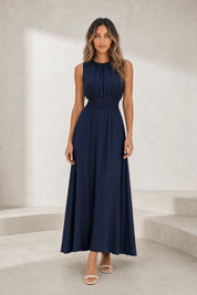 Robe longue fluide taille drapée | Lounelle Paris