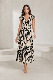 Robe longue imprimée col V | Lounelle Paris