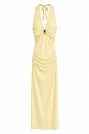 Robe longue jaune dos nu | Lounelle Paris