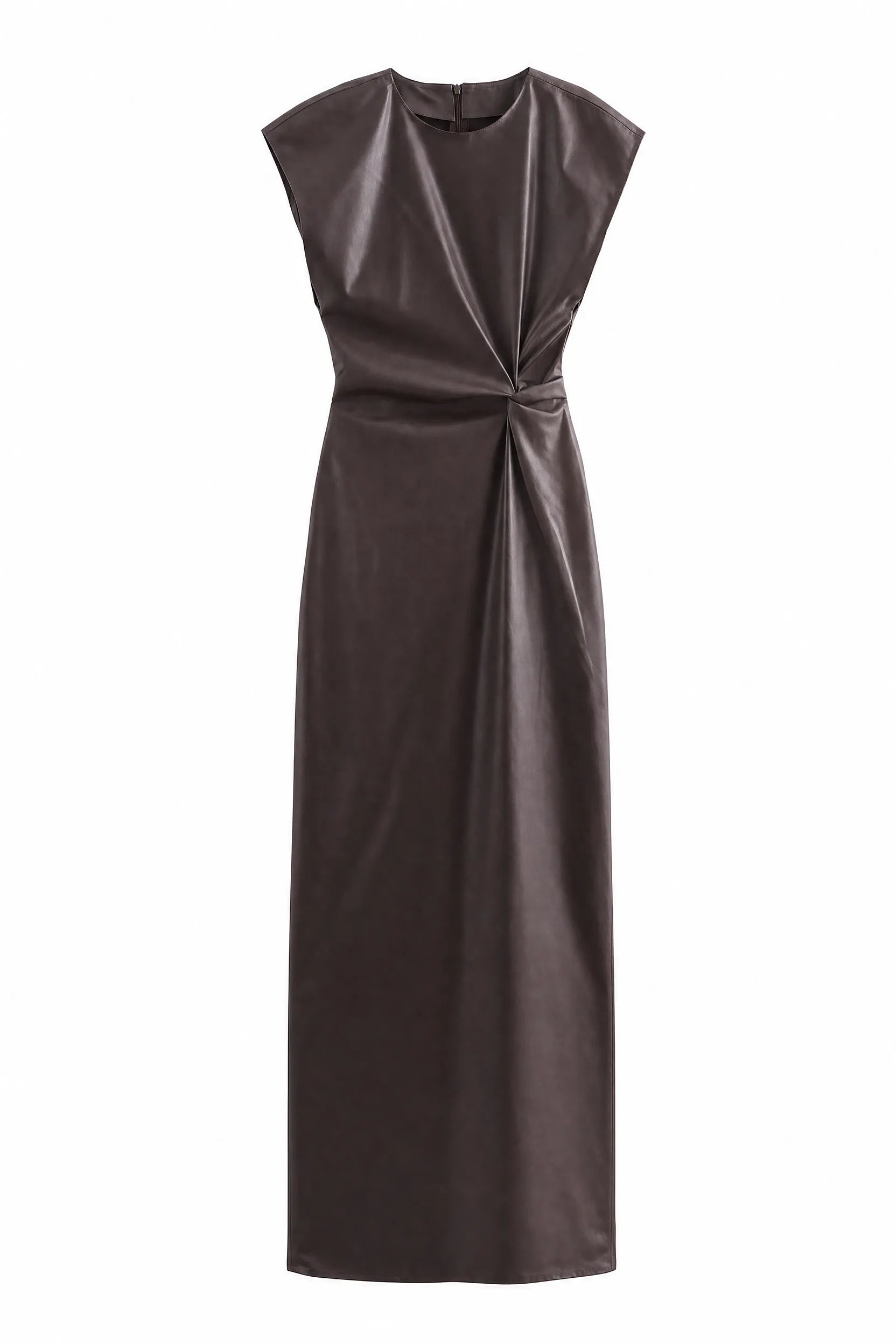 Robe longue marron similicuir | Lounelle Paris