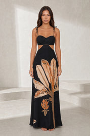 Robe longue noire dos nu | Lounelle Paris