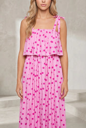 Robe longue rose à pois | Lounelle Paris