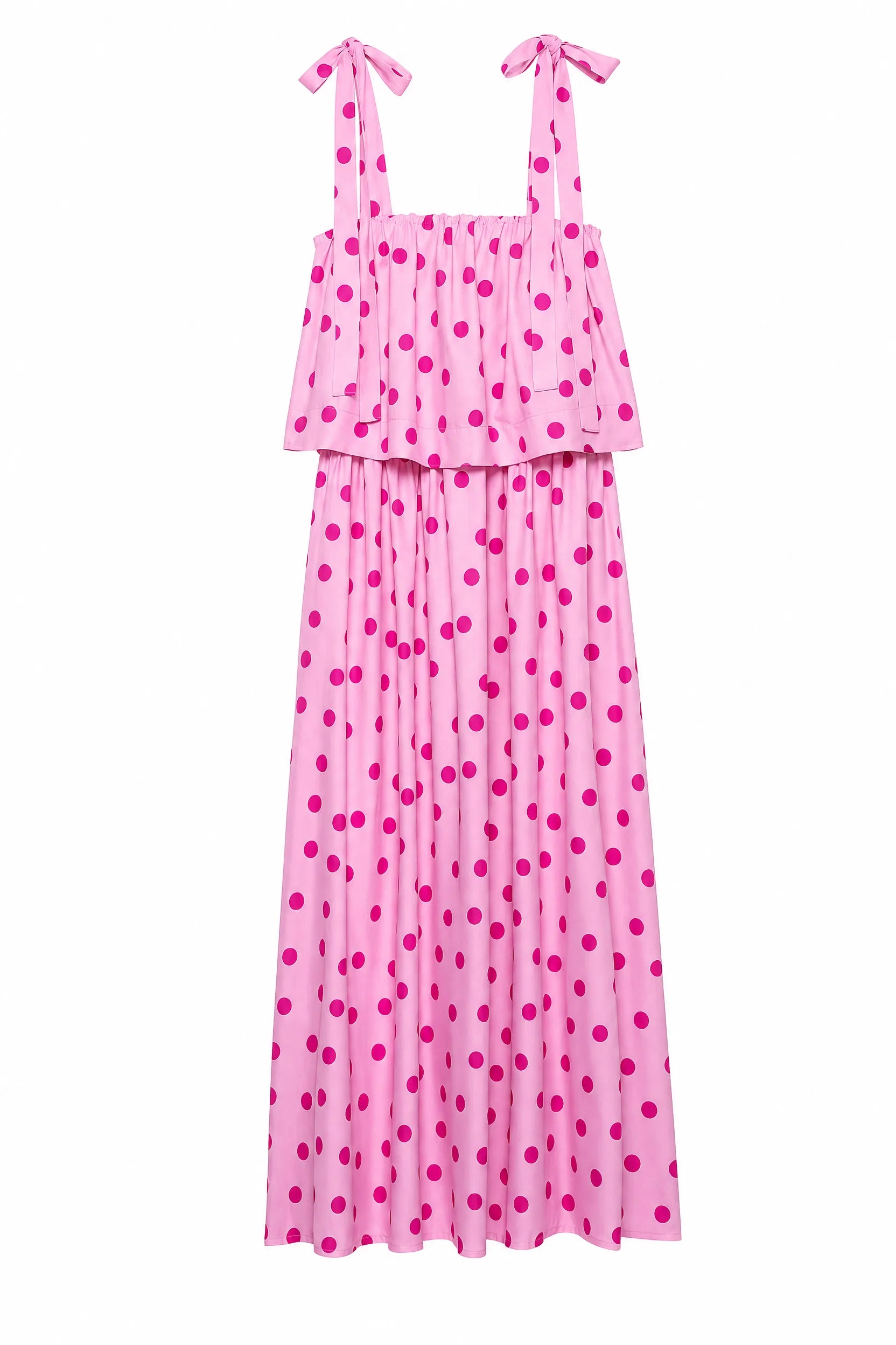 Robe longue rose à pois | Lounelle Paris