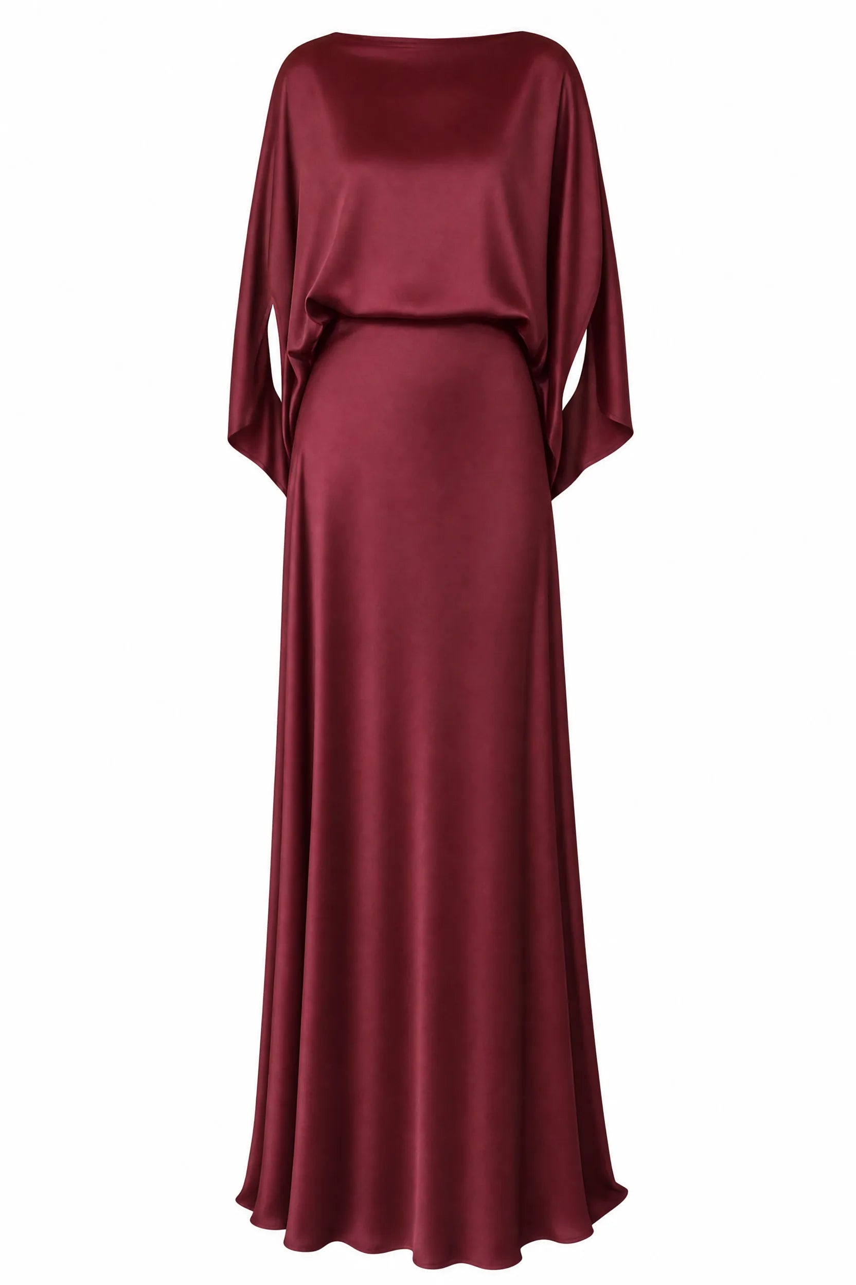 Robe longue satinée encolure bateau | Lounelle Paris