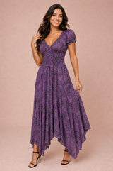 Smock-Blumenkleid lang