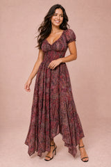 Smock-Blumenkleid lang