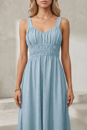 Robe longue smockée dos nu | Lounelle Paris