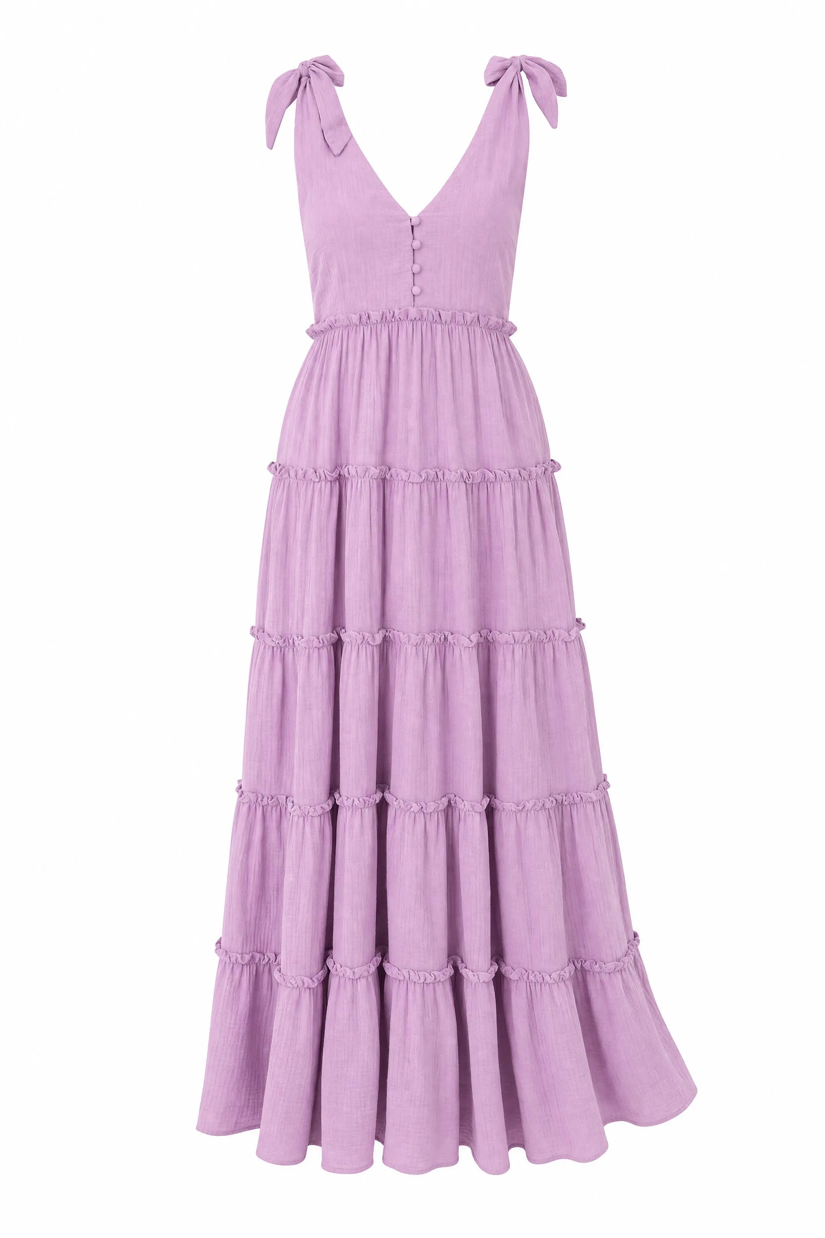 Robe longue violette à bretelles | Lounelle Paris