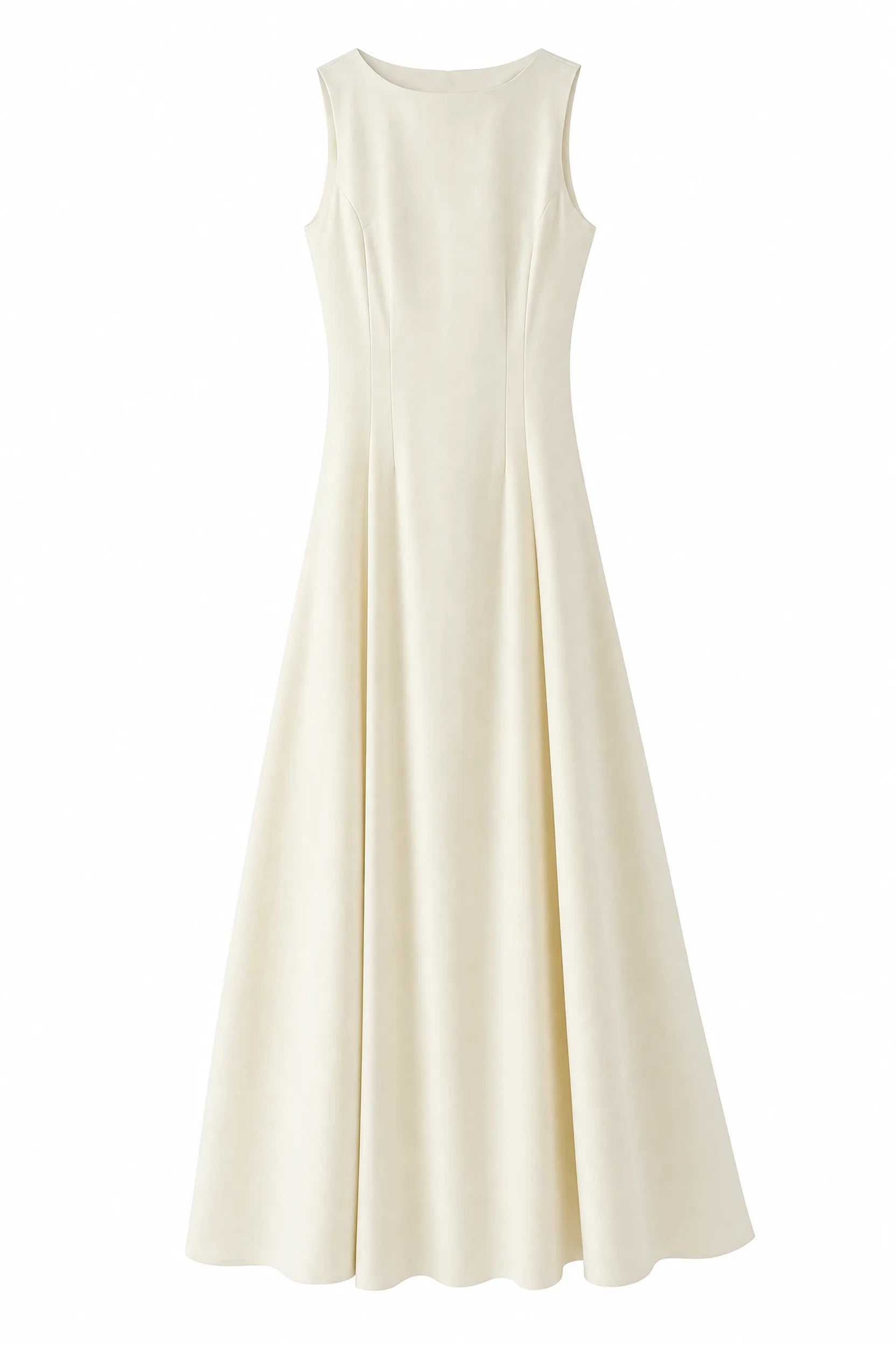 Robe longuecrème évasée sans manches | Lounelle Paris