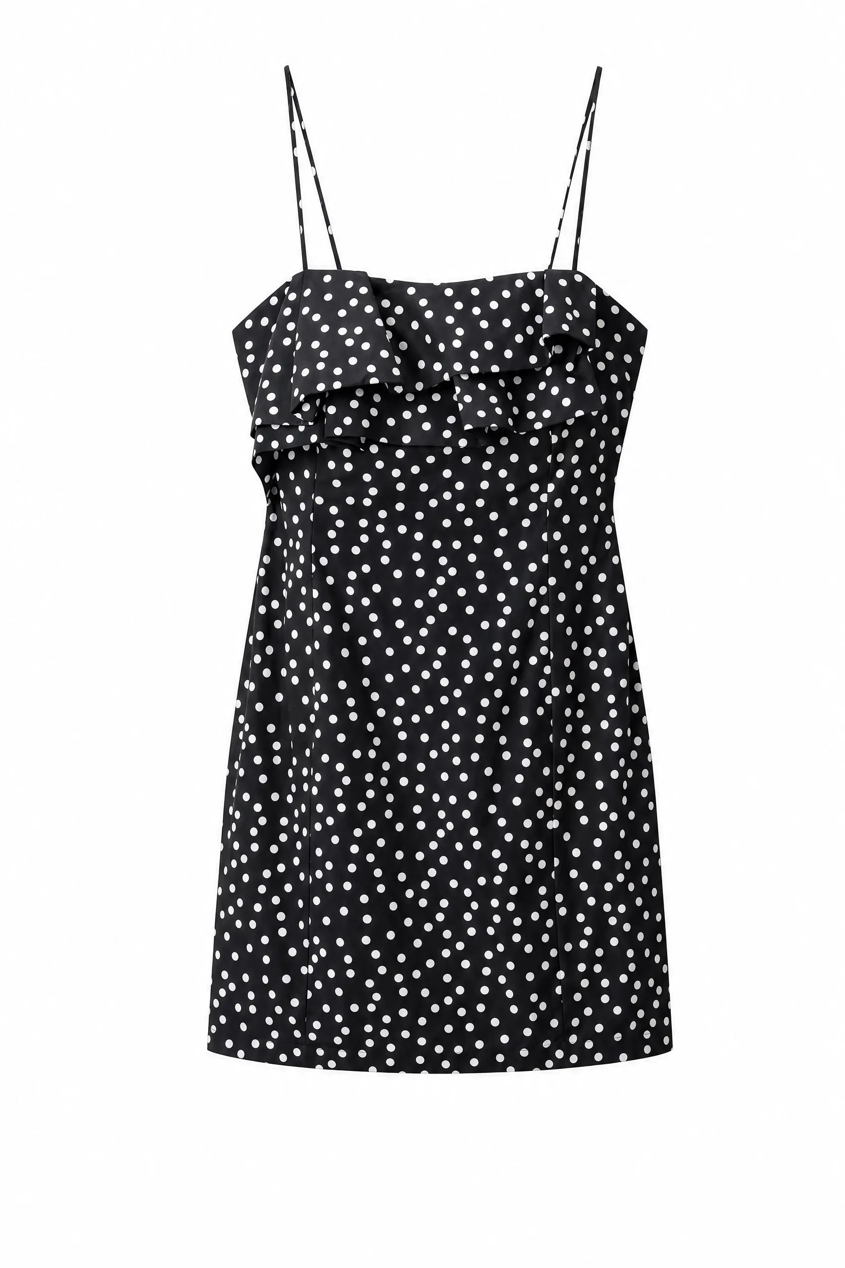 Robe noire à pois à volants | Lounelle Paris