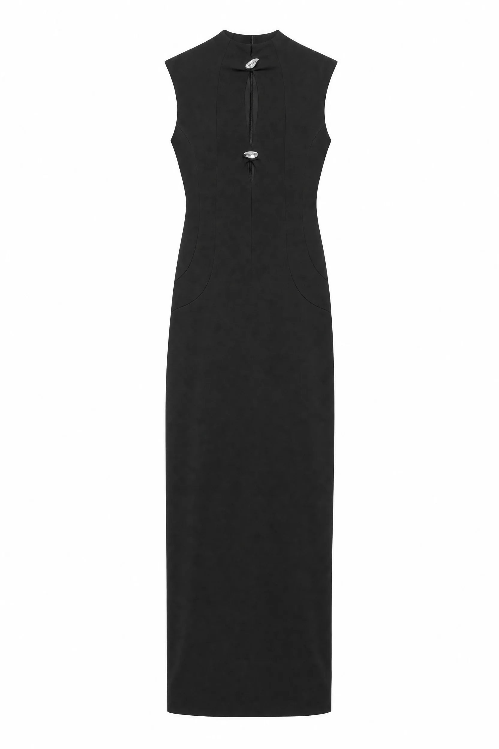 Robe noire col montant sans manches | Lounelle Paris