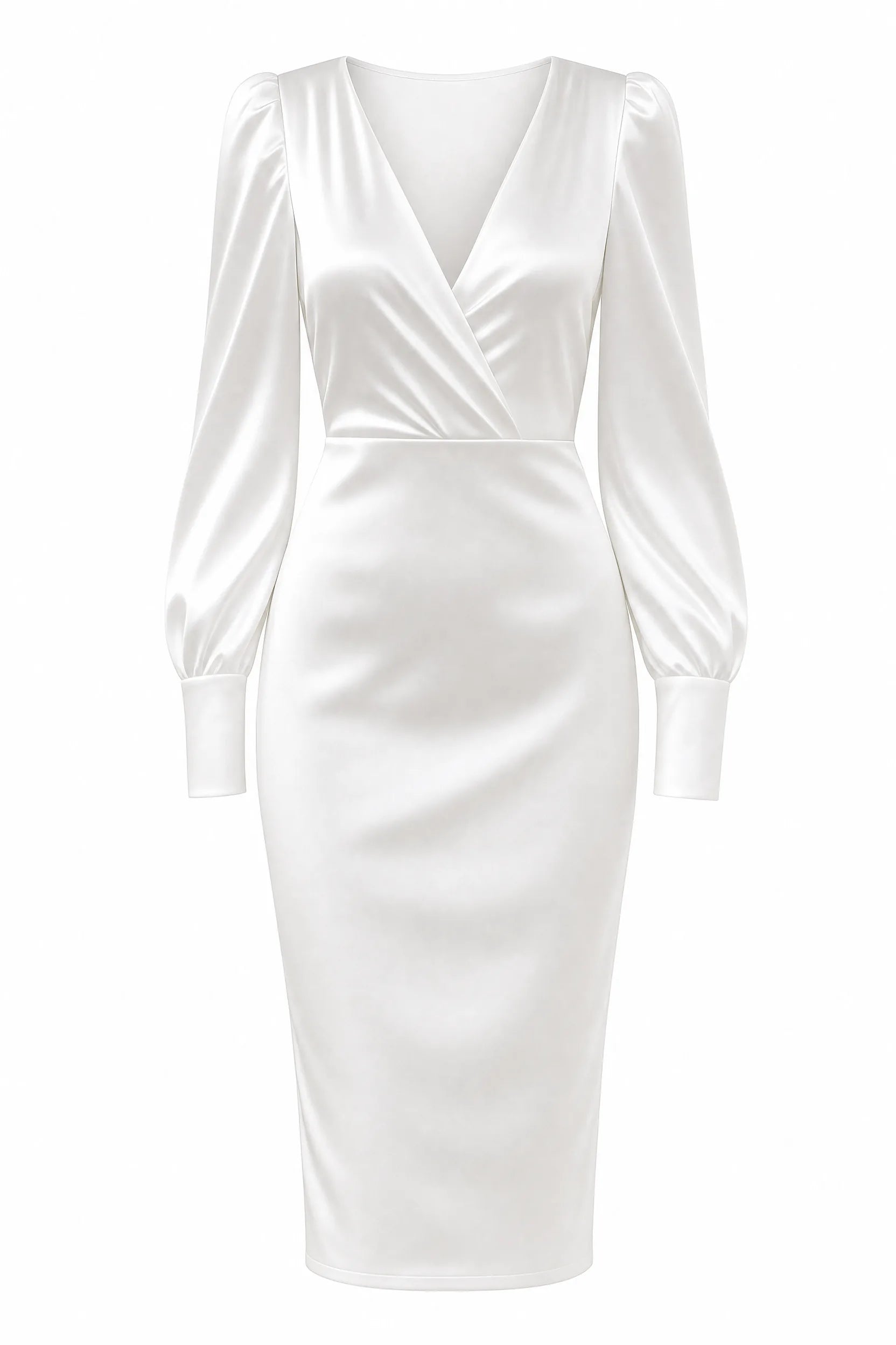 Robe satinée à col V | Lounelle Paris