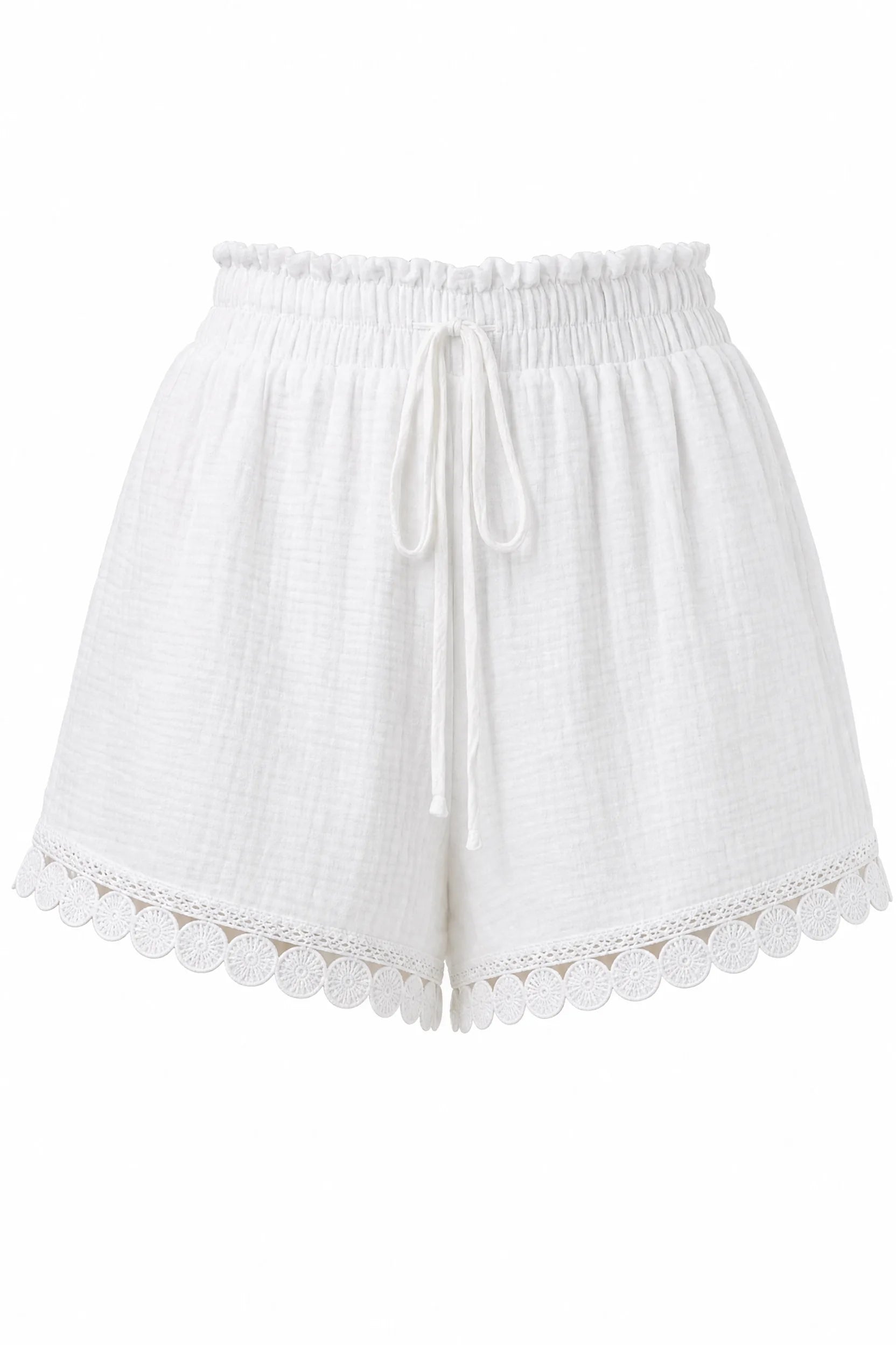 Short fluide à ourlet dentelle | Lounelle Paris