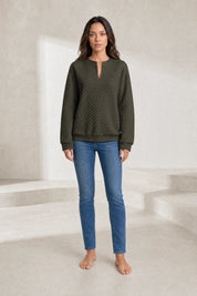Sweat matelassé col fendu | Lounelle Paris