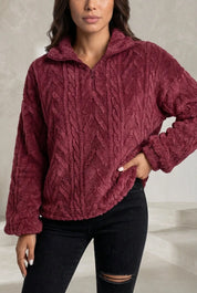 Sweat pelucheux col montant zippé | Lounelle Paris