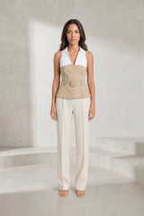 Apricot Halterneck Top bicolor