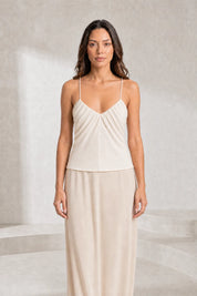 Top écru drapé dos nu | Lounelle Paris