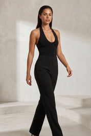 Top noir col halter dos nu | Lounelle Paris