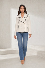 Veste beige à double boutonnage | Lounelle Paris